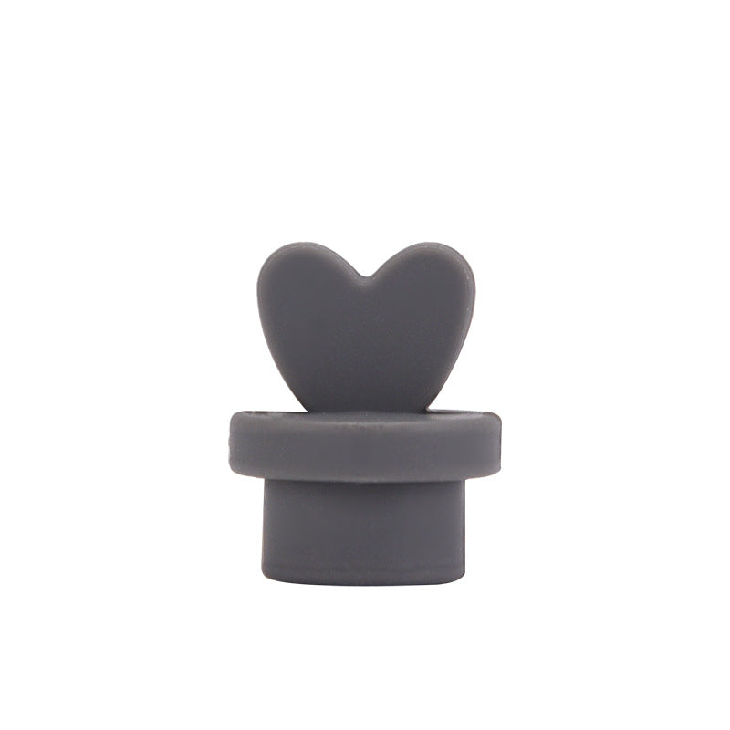 Wholesale Silicone Love Straw Cup Decorative Love Seal Plug
